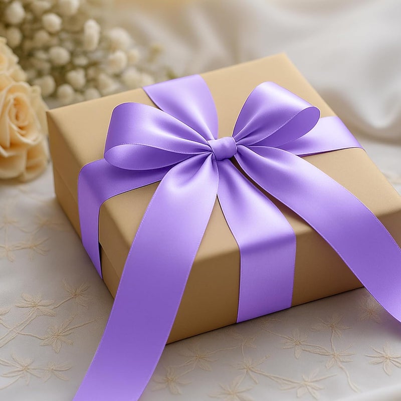Fullive 1 1/2 Inch Violet Satin Ribbon, 30 Yards Ribbons for Crafts, Polyester Ribbon for Gift Wrapping for Birthday Graduate Valentines Day Decorations DIY Bows Wrapping Bouquet Floral Arrangements - Image 5